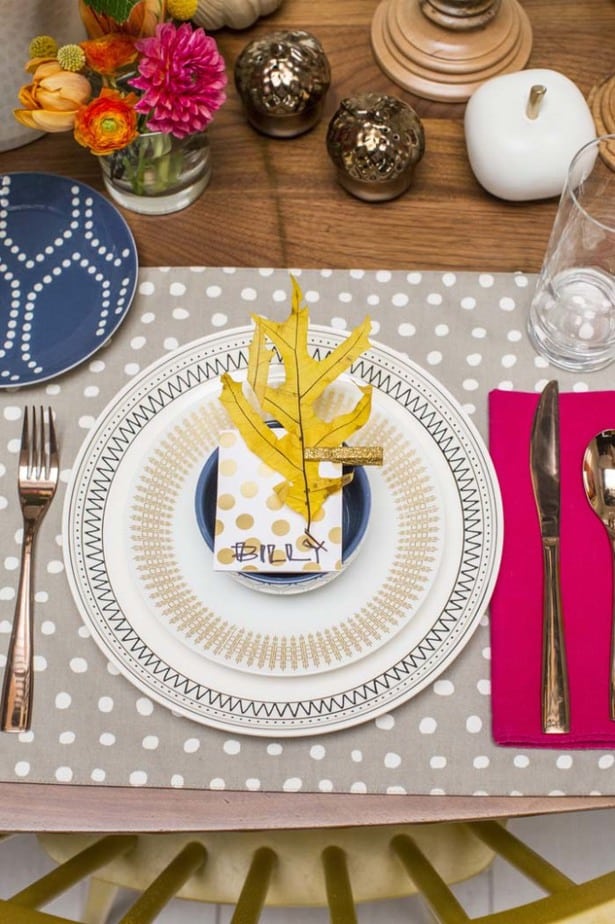 Adding pattern to your Thanksgiving tablescape Emily Henderson