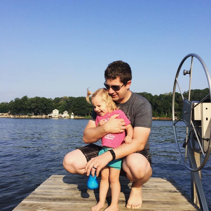 Daddy daughter at the lake