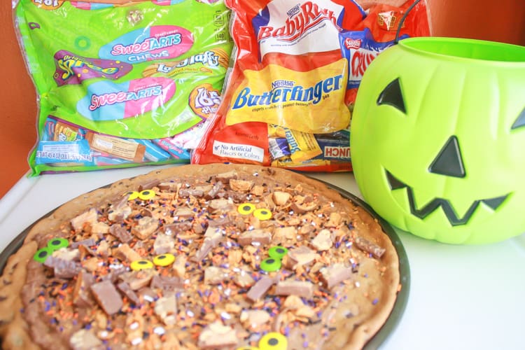 Halloween Candy Cookie Pizza