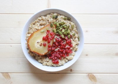 Maple Roasted Pear and Pomegranate Oat Meal