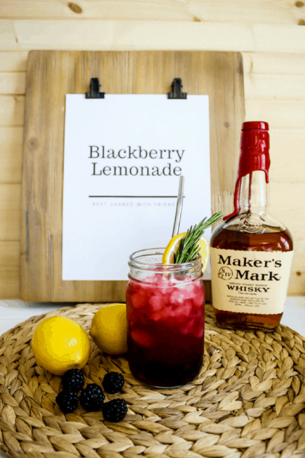 Summer Blackberry Lemonade Whiskey Cocktail • diy mama