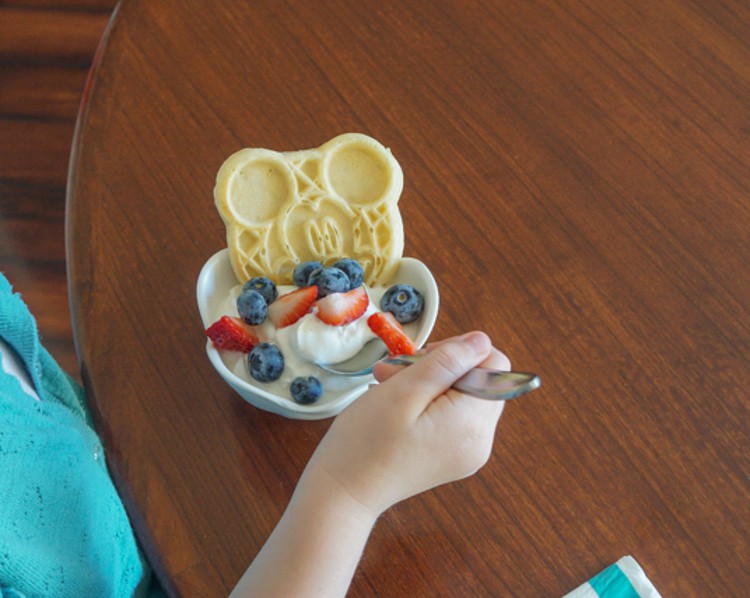 Mickey's 90th Birthday Eggo Waffles are the perfect morning breakfast when you add yogurt and berries! #AD #EggoAndDisney #LoveMyEggo