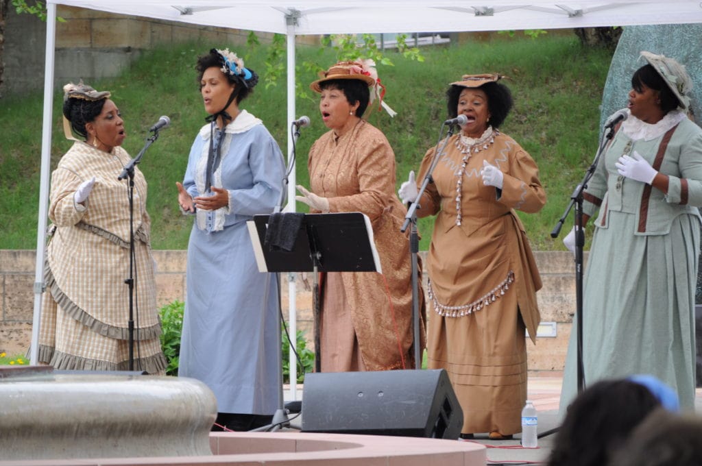 Freetown Village performing at Juneteenth at the Eiteljorg